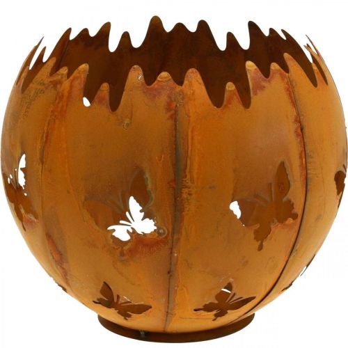 Piquet de jardin rouille chouette métal patine cheville  19cm-07384