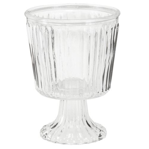 Article Coupe lanterne verre cannelé décoration Ø11,5cm H15cm