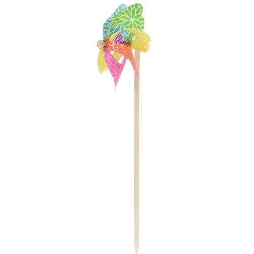 Article Pinwheel rose turquoise décoration estivale colorée Ø15cm H48cm 3pcs