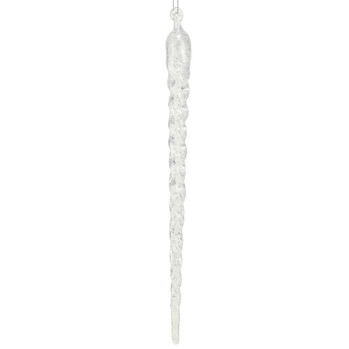 Floristik24 Glaçons de décoration d&#39;hiver à suspendre argent clair 28cm 3pcs