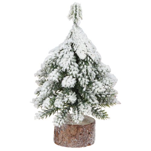 Décoration d&#39;hiver Sapin de Noël en vert blanc Ø7cm H14cm 4pcs