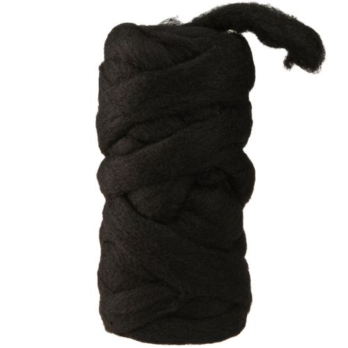 Floristik24 Wool Lunte Laine imperméable Colorfast Noir 10m