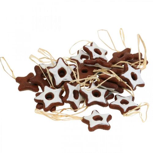 Article Décorations pour arbres de Noël étoiles de cannelle décoration étoile en plastique 5cm 24 pcs