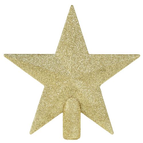 Article Cime de sapin dorée scintillante 19 cm Ø - incassable et scintillante, idéale pour les sapins de Noël festifs