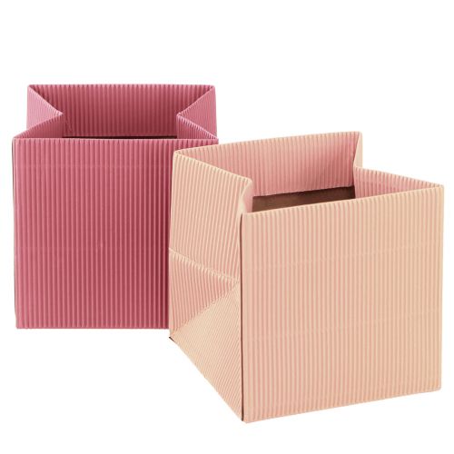 Jardinière à fleurs sac à fleurs rose saumon 12cmx12cm 6 pcs