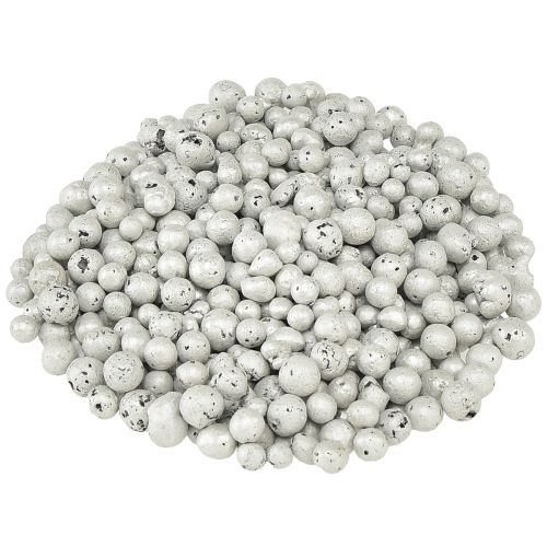 Perles décoratives brillantes 4mm - 8mm blanches 1l