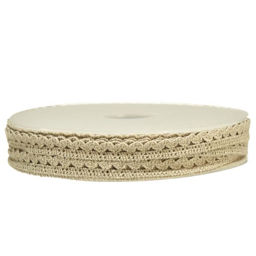 Article Ruban décoratif dentelle au crochet ruban décoratif beige W9mm L20m