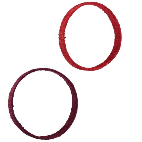 Article Anneau décoratif jute décoration boucle rouge rouge foncé 4cm Ø30cm 2pcs