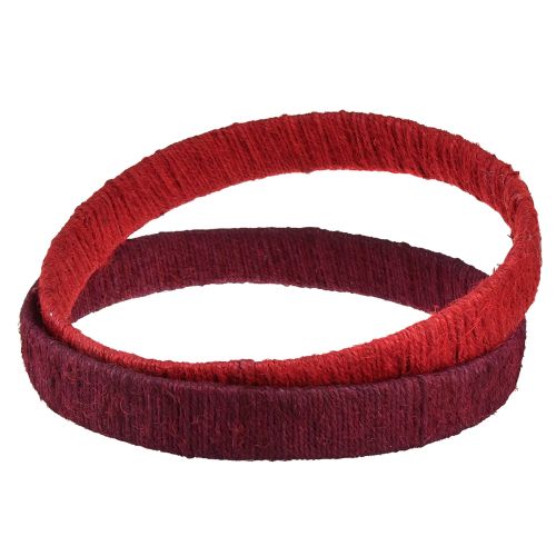 Article Anneau décoratif jute décoration boucle rouge rouge foncé 4cm Ø30cm 2pcs