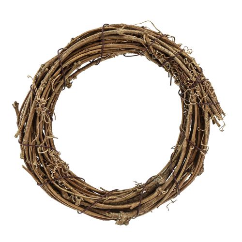 Anneau décoratif mini couronne de vigne naturel Ø15cm 6pcs