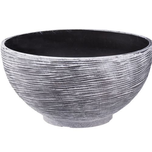 Floristik24 Bol décoratif rond pour plantes gris noir Ø35cm H18cm