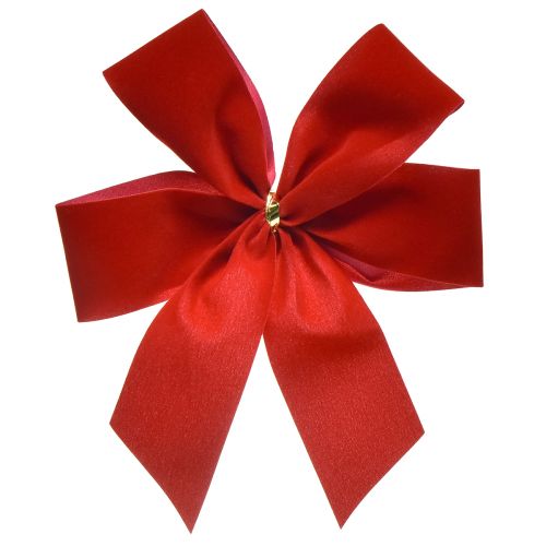 Floristik24 Noeud décoratif noeud en velours rouge 4 cm de large noeud de Noël pour l&#39;extérieur 15 × 18 cm 2 pièces