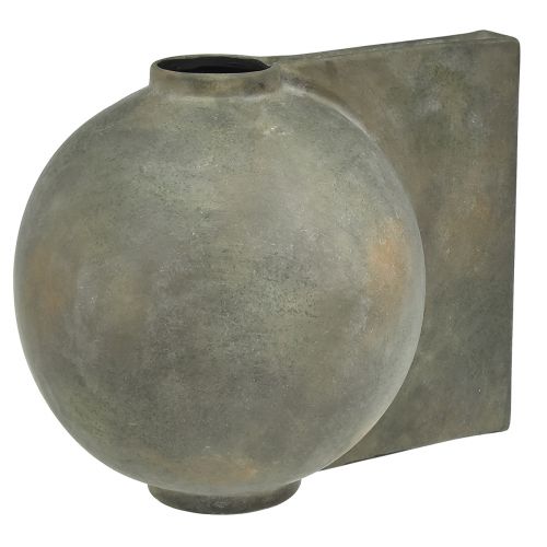 Vase décoratif en céramique aspect antique bronze gris 30×20×24cm