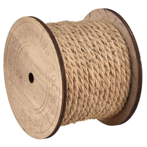 Floristik24 Cordon de jute épais sur bobine en bois cordon décoratif Ø6mm 18m