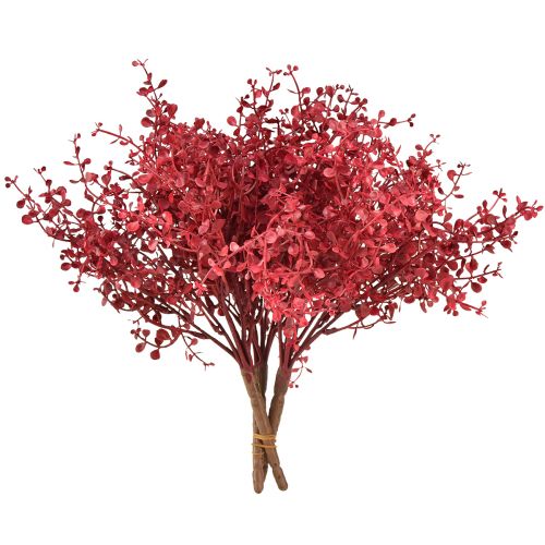 Floristik24 Buisson d&#39;eucalyptus plante artificielle rouge eucalyptus 28cm 3pcs