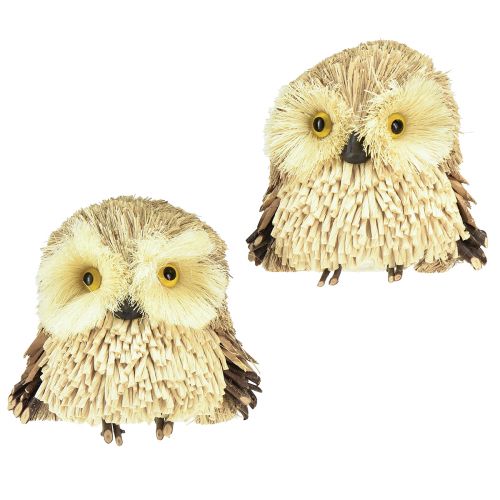 Chouette figurines décoratives automne avec cônes 12,5×10×10cm 2pcs