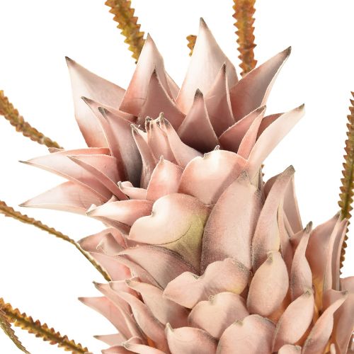 Article Fleur artificielle exotique rose grande fleur d&#39;ananas 74cm