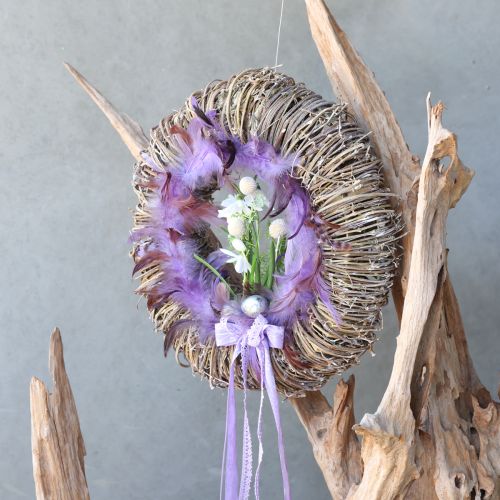 Couronne de plumes couronne décorative de plumes de faisan violettes Ø20cm 3 pcs