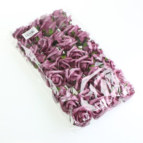 Article Rose en mousse Ø3,5cm mauve 48 pcs