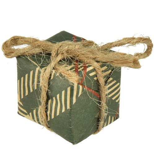 Article Mini set coffrets cadeaux en papier, rouge-vert-naturel, 2,5x3 cm, 18 pièces - Décoration de Noël