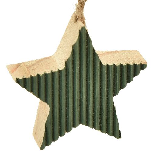 Article Set de pendentifs en bois sapin de Noël, coeur-arbre-étoile, vert menthe-blanc, 4,5 cm, 9 pièces - Décoration de Noël