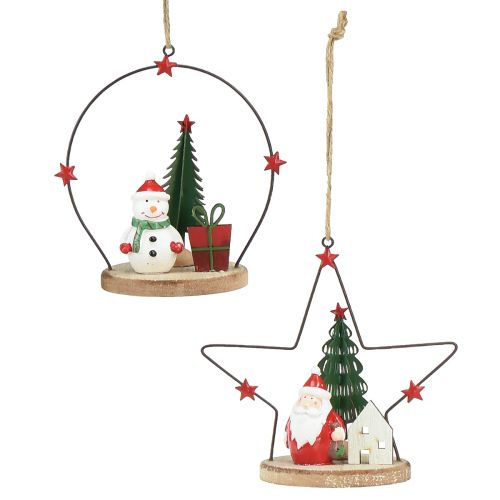 Cintre décoratif Père Noël Bonhomme de Neige Etoile H13cm 2pcs