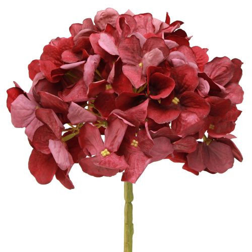 Hortensia Artificiel Bourgogne Grande Fleur Ø15cm L58cm 2pcs