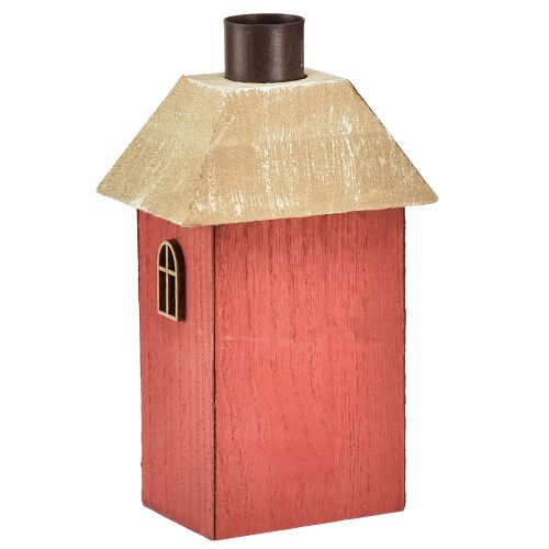 Article Bougeoir maison bois bâton rouge bougeoir H14.5cm 2pcs