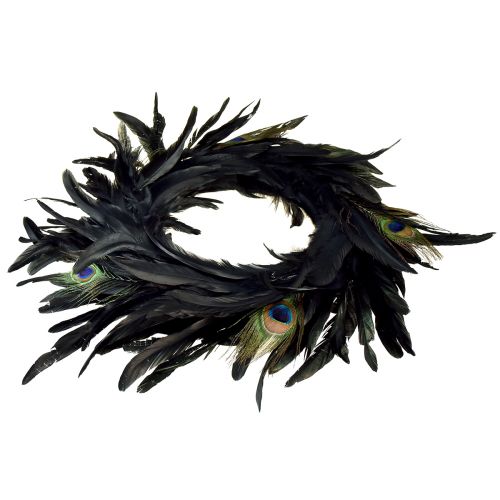 Article Couronne de plumes de paon exquise – Couleurs naturelles irisées 30 cm – Décoration de luxe pour la maison et les événements