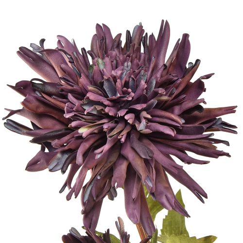 Article Chrysanthème artificiel 2 fleurs violet Ø5/11cm L70cm