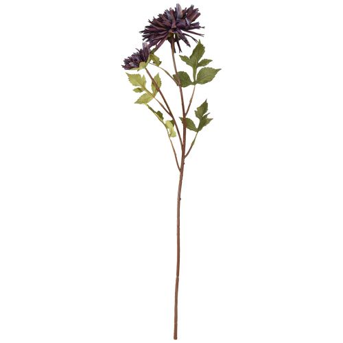 Article Chrysanthème artificiel 2 fleurs violet Ø5/11cm L70cm