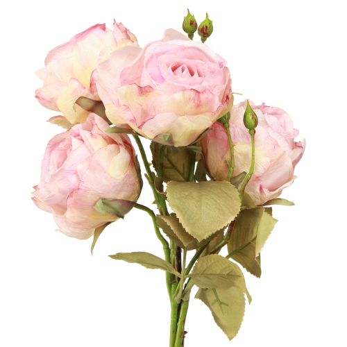 Roses artificielles roses artificielles fleurs en soie rose L44cm 4 pcs