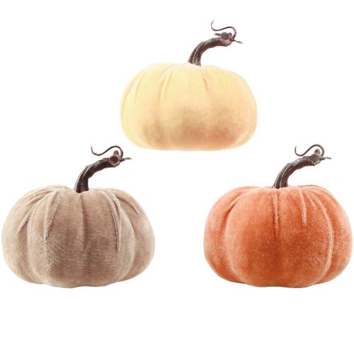 Article Décoration citrouille automne jaune marron orange Ø13cm H11,5cm 3pcs