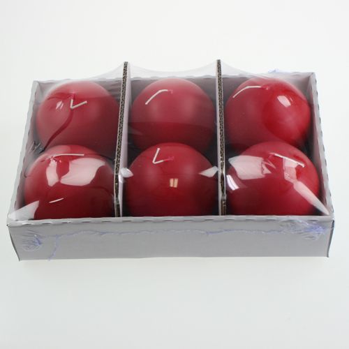 Article Bougies boule 100mm rouge 6pcs