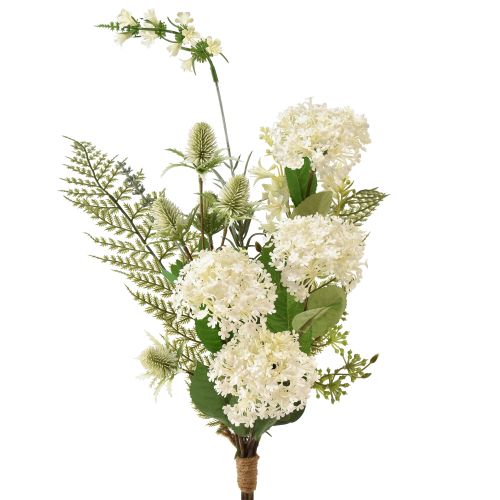 Floristik24 Bouquet de fleurs artificielles plante boule de neige cardère fougère 65cm