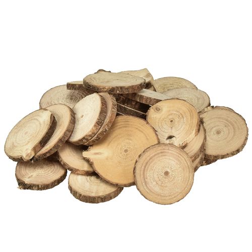 Floristik24 Mini disques en bois disques décoratifs pour sapin naturel Ø3-6cm 600g