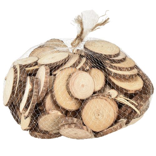 Article Mini disques en bois disques décoratifs pour sapin naturel Ø3-6cm 600g