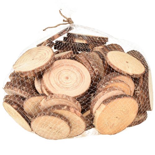 Article Mini disques en bois disques décoratifs pour arbre naturel Ø5-7cm