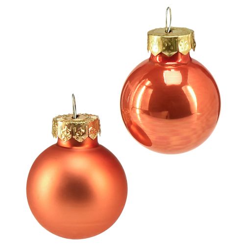 Floristik24 Mini boules de Noël en verre citrouille orange Ø2,5cm 22pcs