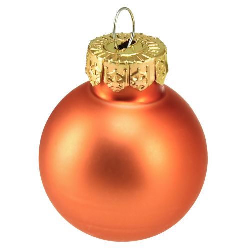 Article Mini boules de Noël en verre citrouille orange Ø2,5cm 22pcs