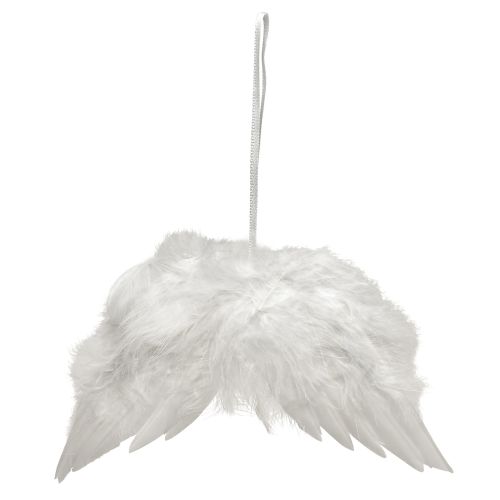 Article Ailes d&#39;ange romantiques en plumes blanches – Décoration de Noël à suspendre 20×12cm 6 pcs