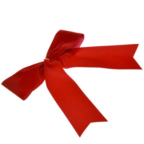 Article Noeud en velours rouge Noeud de Noël de 5,5 cm de large adapté à une utilisation en extérieur 18×18cm 2pcs