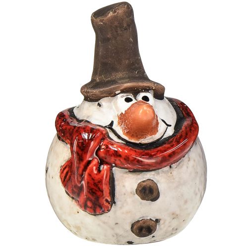 Bonhomme de neige en céramique, blanc, 6,9 cm - lot de 6, décoration de Noël d&#39;hiver