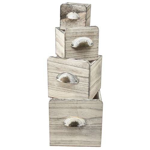 Boîtes à tiroirs en bois avec poignée, lot de 4 – Solution de rangement élégante et fonctionnelle