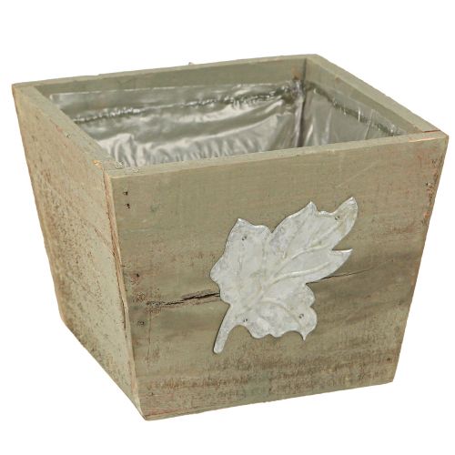 Floristik24 Jardinière en bois Shabby Chic Gris 11×14,5×14cm