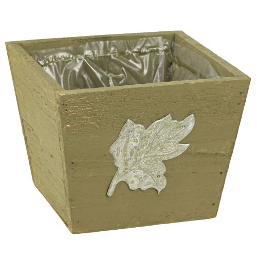 Article Jardinière en bois shabby chic boîte en bois vert 11×14,5×14cm