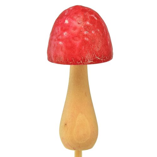 Article Bouchon de fleur champignon bouchon en bois décoratif rouge Ø2,5cm 8pcs