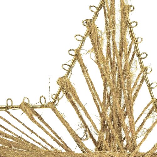 Article Étoile enveloppée de jute décoration de Noël rustique 20cm 4pcs