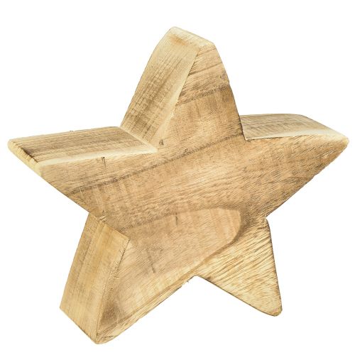 Étoile décorative rustique en bois de paulownia - aspect bois naturel, 25x8 cm - décoration d&#39;intérieur polyvalente