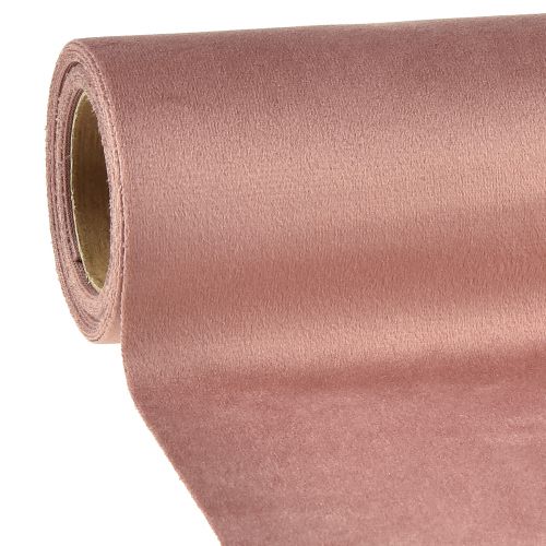 Chemin de table en velours vieux rose, 28×270cm - Chemin de table élégant en tissu décoratif pour votre décoration de table de fête